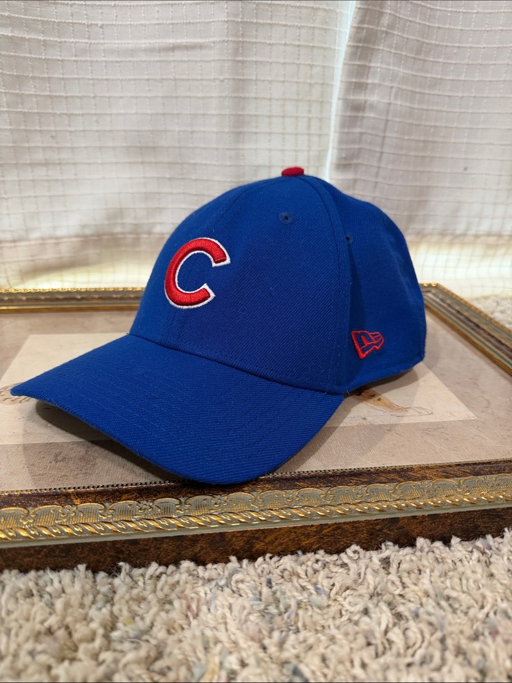New Era Royal Blue red Cubs Chicago C baseball hat stretch cap 39thirty S/M